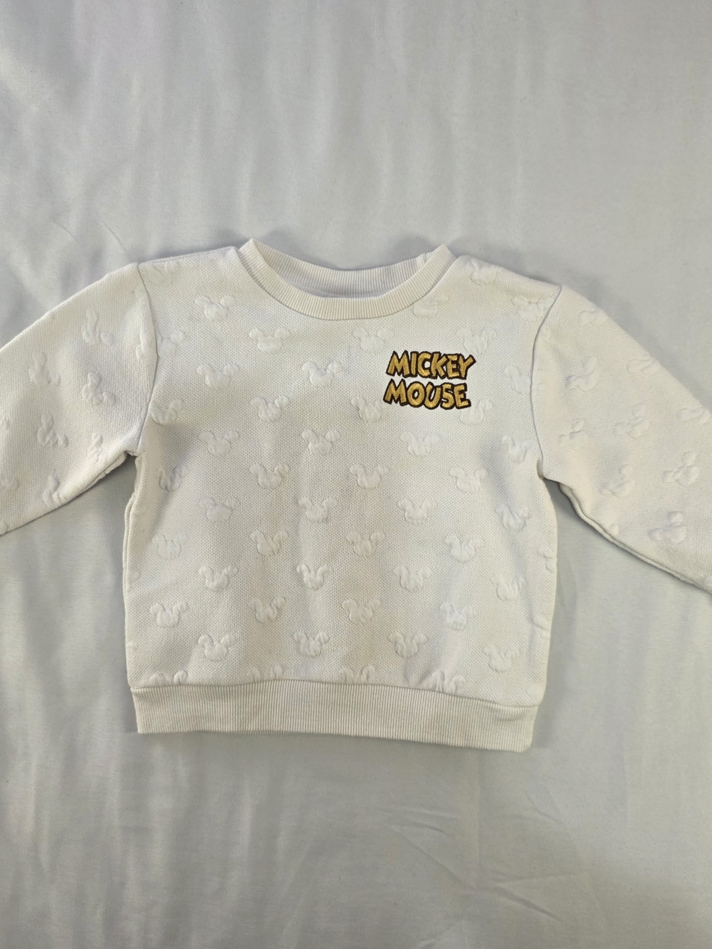 White  Micky Mouse Toddler Sweatshirt